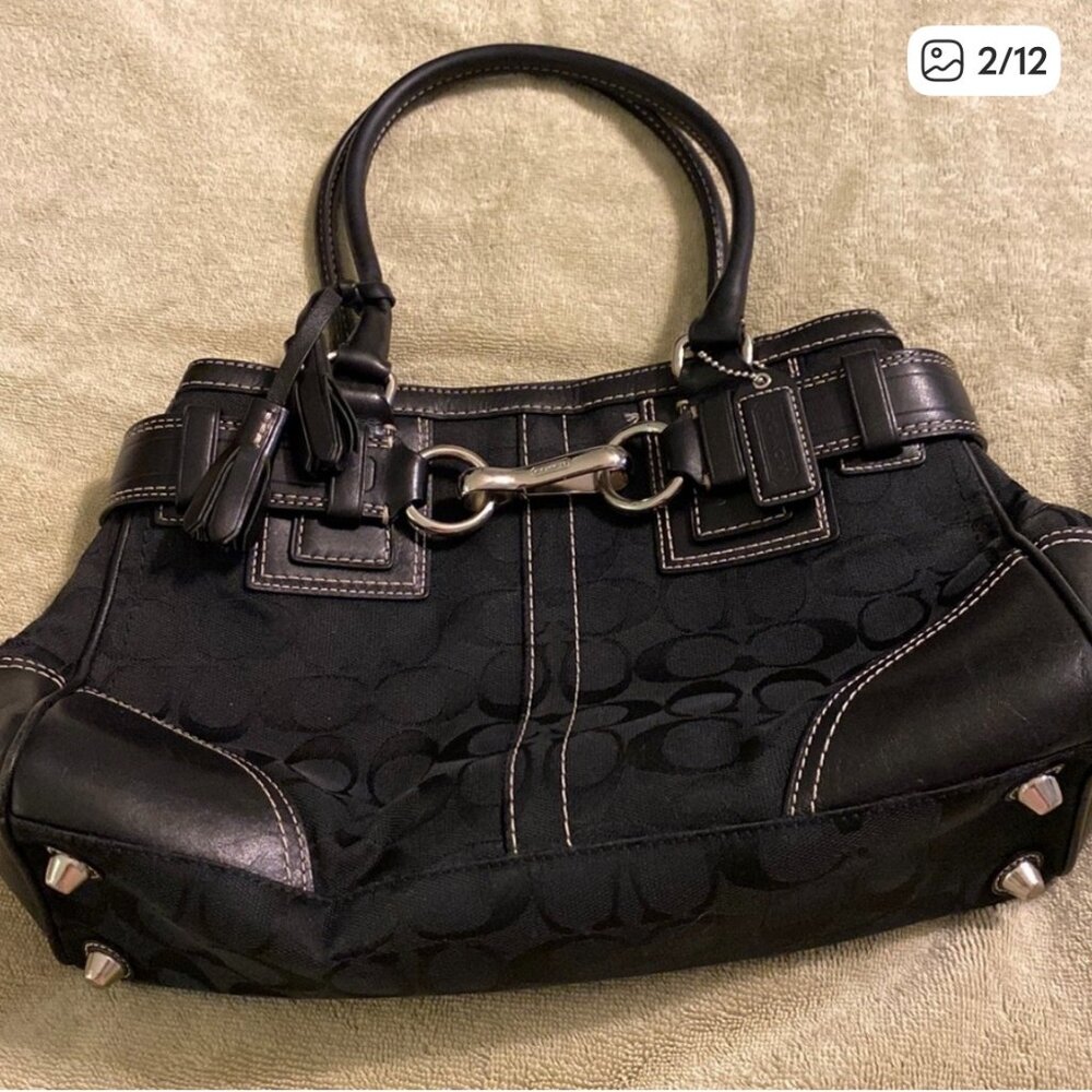 VINTAGE Coach Hamilton Black Satchel Bag